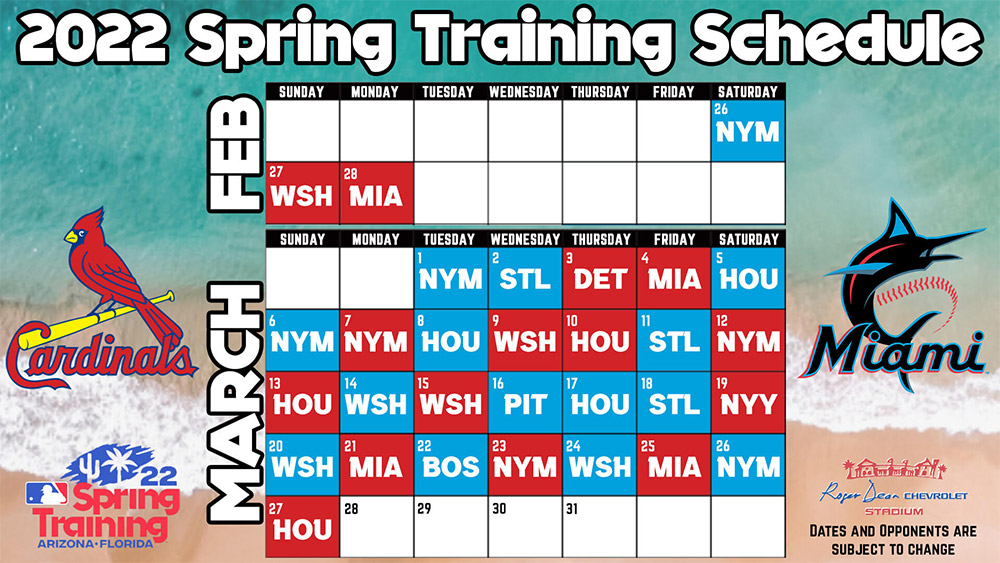 2022 MLB Spring Training Schedule Released | Jupiter, FL | Roger ...